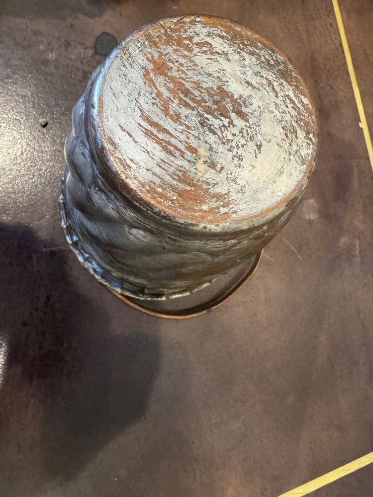 Vintage Middle Eastern Silver Washed Copper Bucket