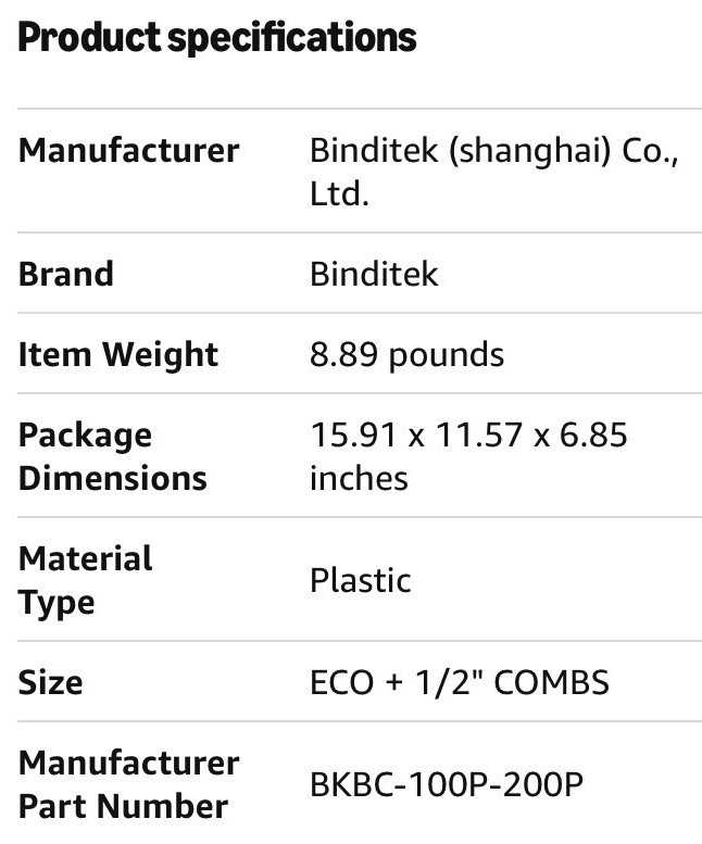 NEW Amazon Binding Machine 350 Sheets Comb Binder Adjustable + 700 Combs Bundle