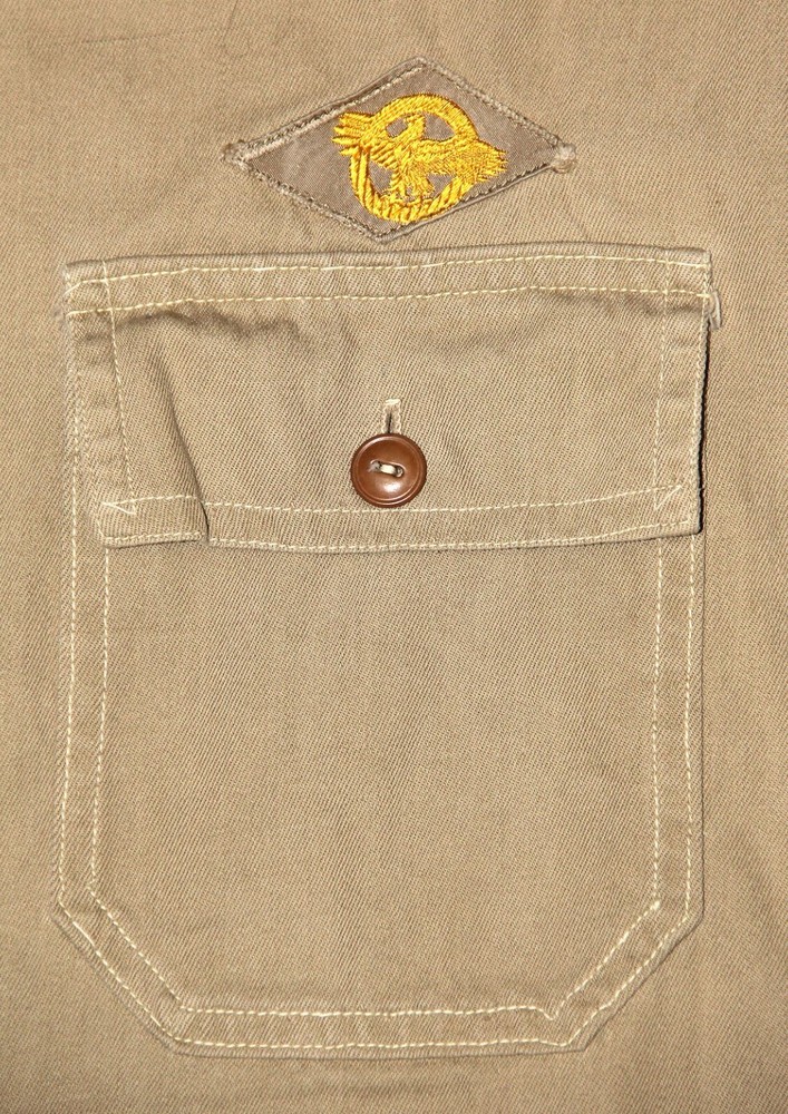 ORIGINAL WWII KHAKI SHIRT WITH FIRST SERGEANT CHEVRONS