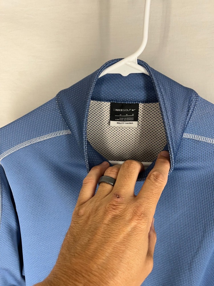 NIKE GOLF Fit Therma Jacket Pullover Size Medium Blue Mens Long Sleeve