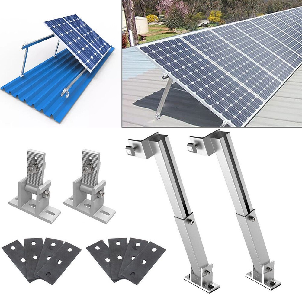 1 Pair Solar Panel Roof Bracket Mounting Stand 15-30??-Adjustable Pv Fixings