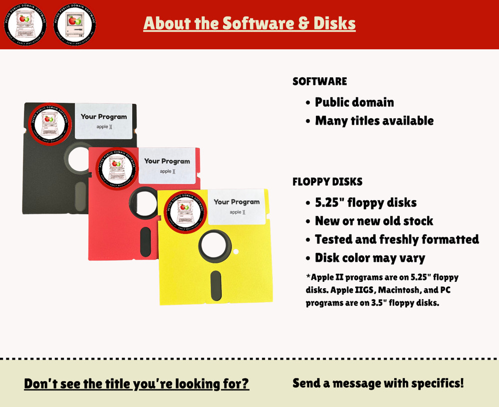Apple II ARCADE Games on Floppy Disks: Retro Software Public Domain 🍎➕🍏