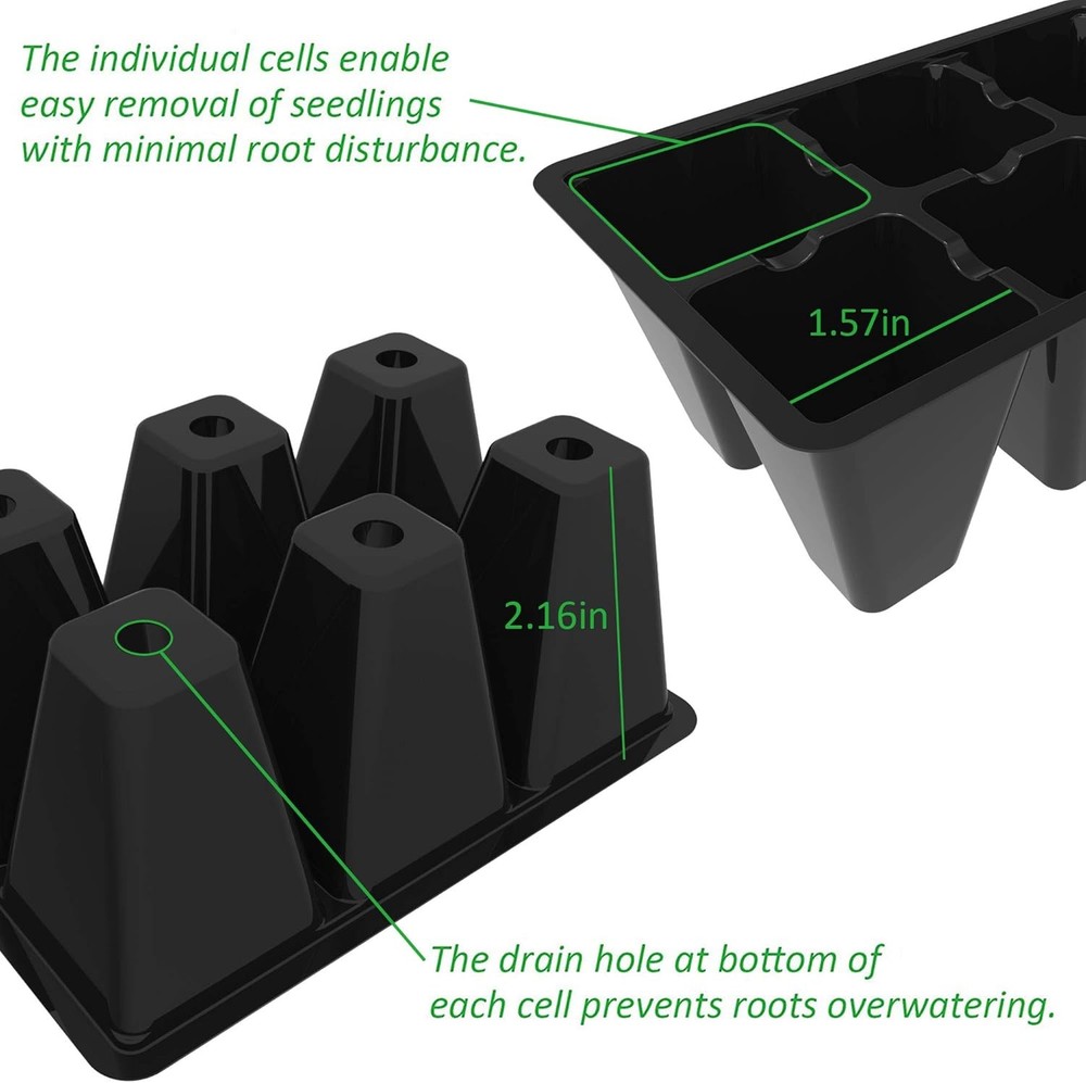 0 Pack 6-Cell Seed Starting Tray for Seedlings