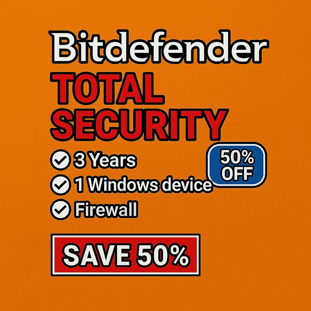Bitdefender Total Security - 3 Years For 1 Windows Device