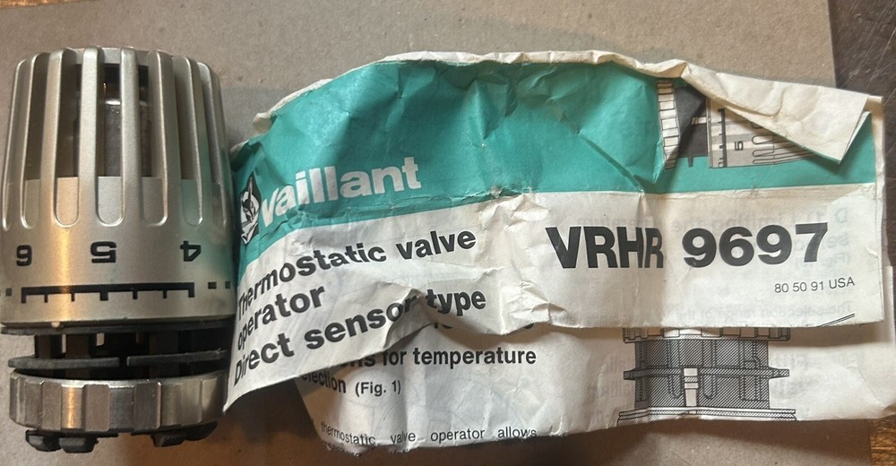 NOS VAILLANT VRHR 9697 THERMOSTATIC AUTOMATIC VALVE OPERATOR DIRECT SENSOR TYPE