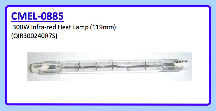 300W INFRA-RED HEAT LAMP (119mm) (QIR300240R7S) CMEL-0885