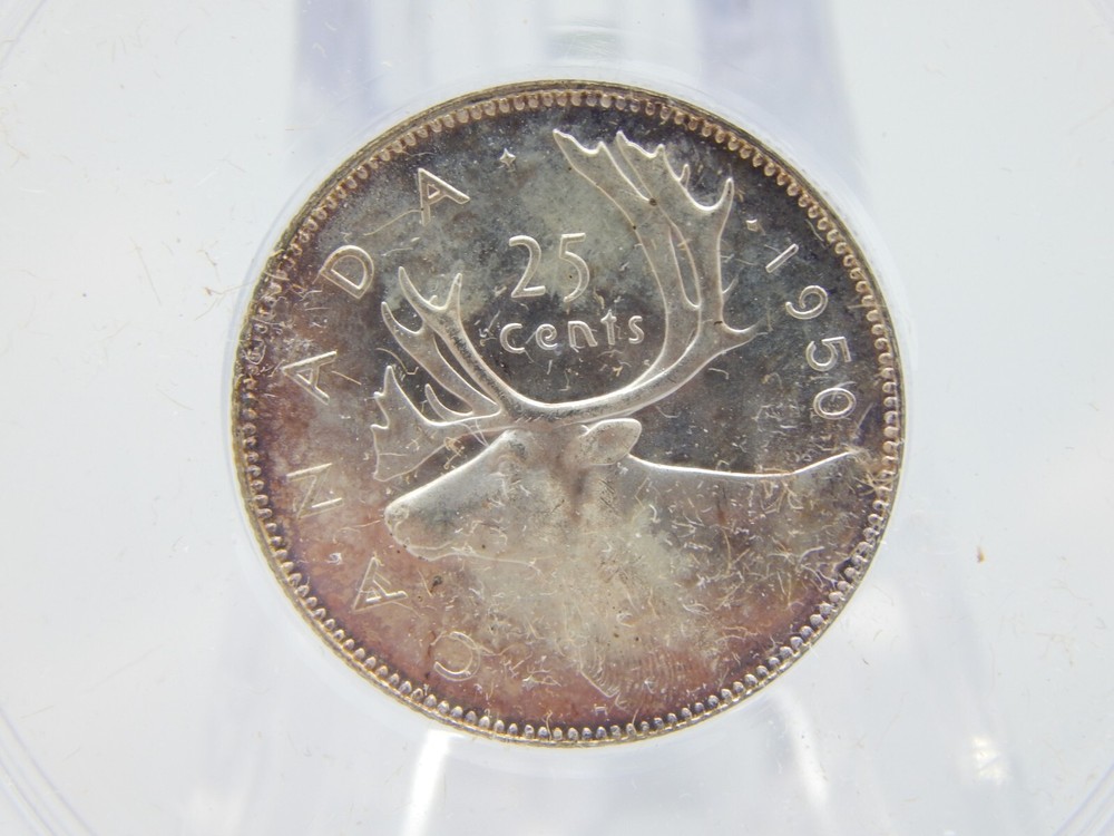 1950 ANACS MS 64 Canada 25 CENT Silver QUARTER #BT-232