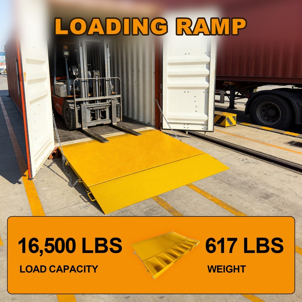 16000lbs 78"x86" container loading ramp with Flip-Over Bridge