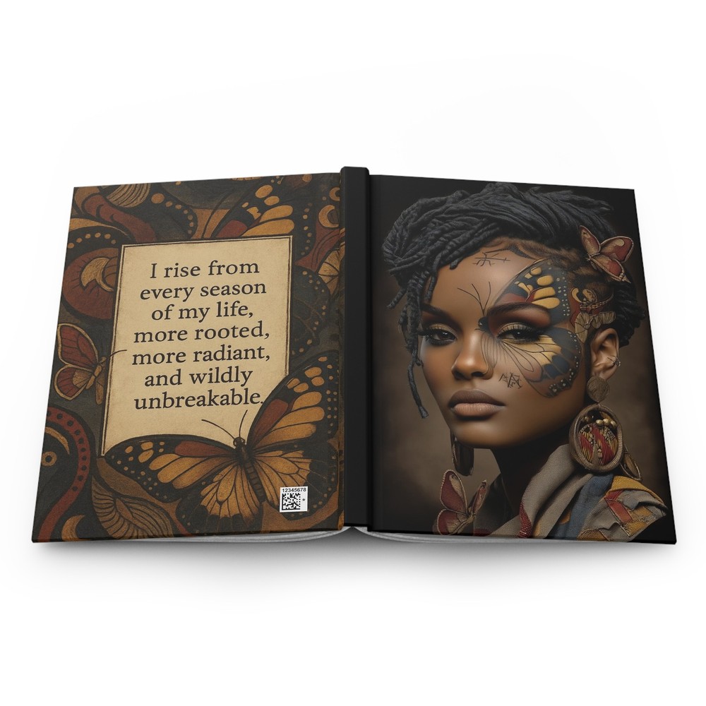 Afrocentric Hardcover Journal, Black Power Matte Notebook, Rise Writing Diary,