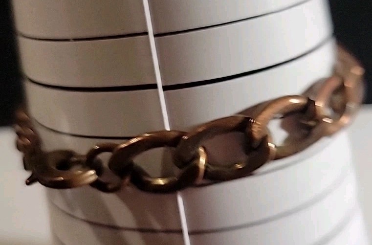 Brass Linked Bracelet Needs Cleaning 7.25"