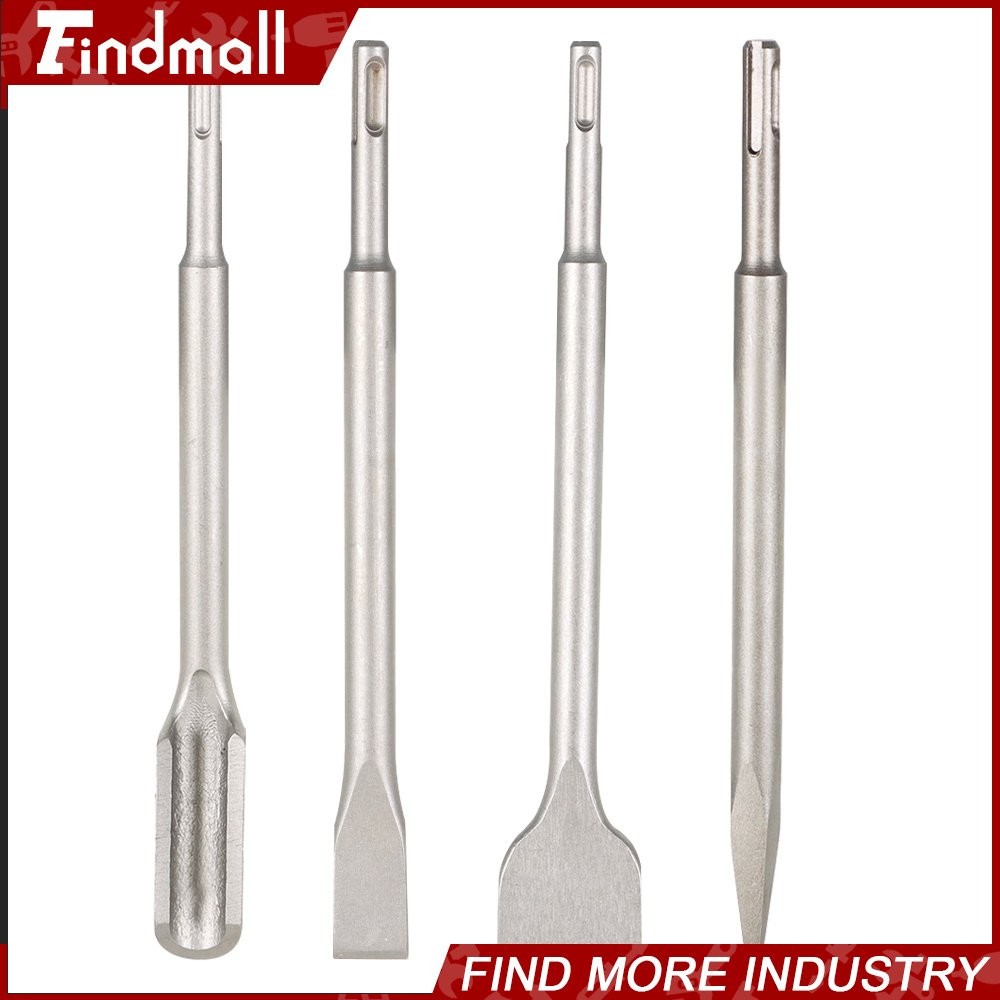 Findmall 4 Pack SDS Plus Chisel Bits -Flat Chisel Grooving Chisel & Point Chisel