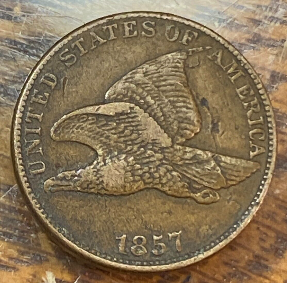 1857 Flying Eagle Cent Nice Original XF w/Lamination Error CHRC