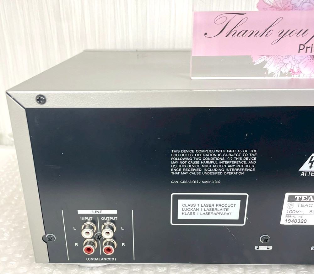 TEAC AD-850 CD Cassette Deck Combo Player With Remote Tested Working