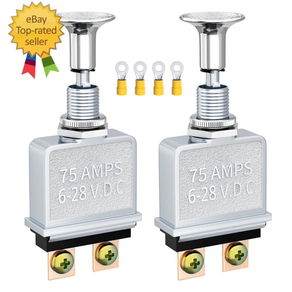 Push Pull Switch Heavy Duty 75 Amp Pull Switch 6-28V DC 2 Position Spst On/Off f