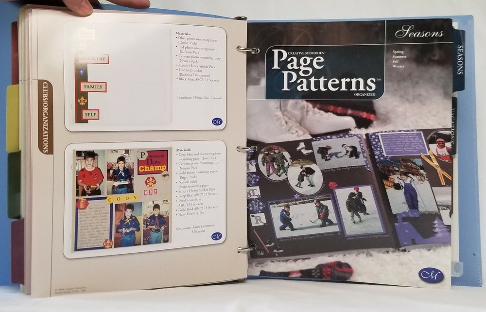 Creative Memories PAGE PATTERN NOTEBOOK scrapbooking page ideas.