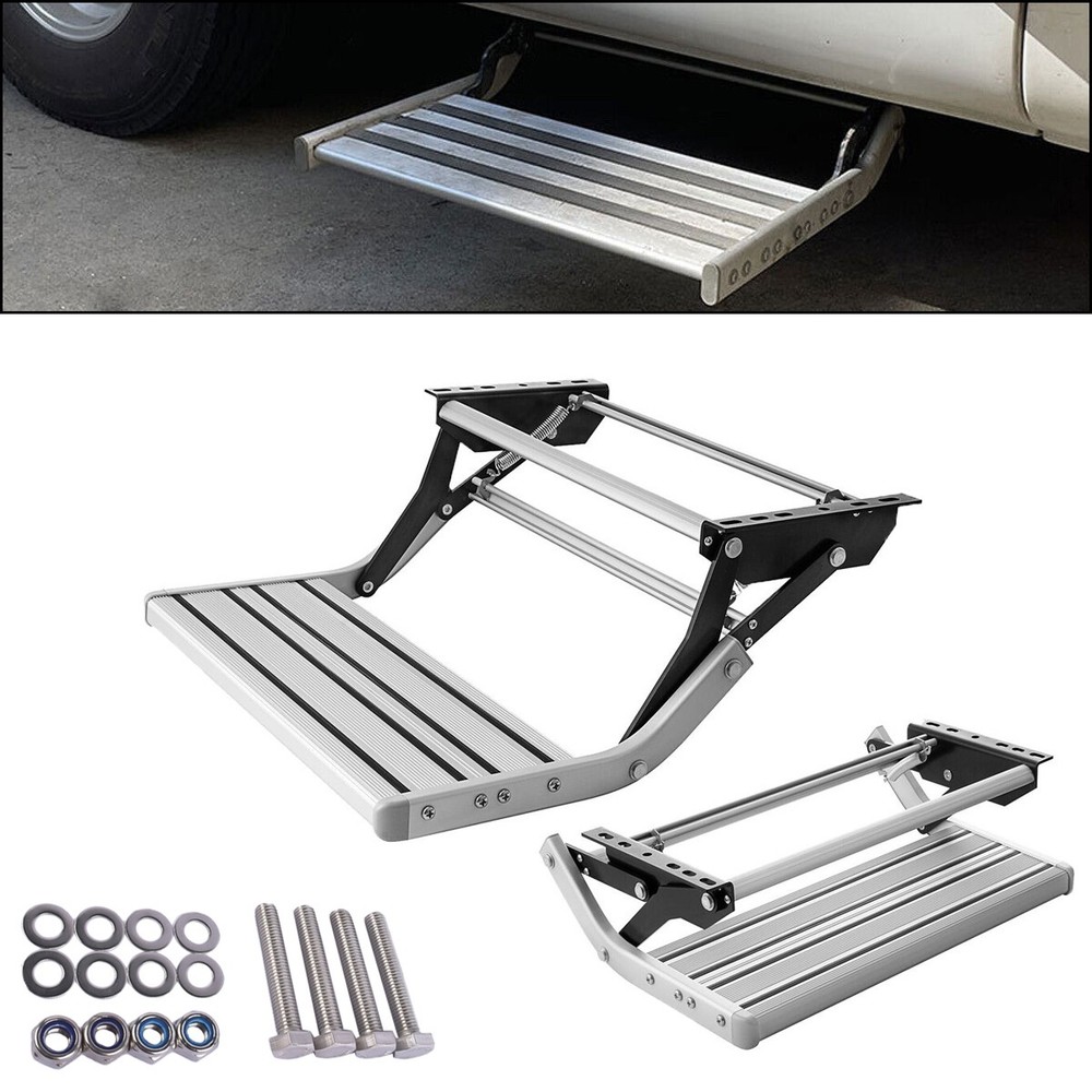 Single Step Aluminium Manual Pull Out Retractable RV Camper Platform Steps Stair