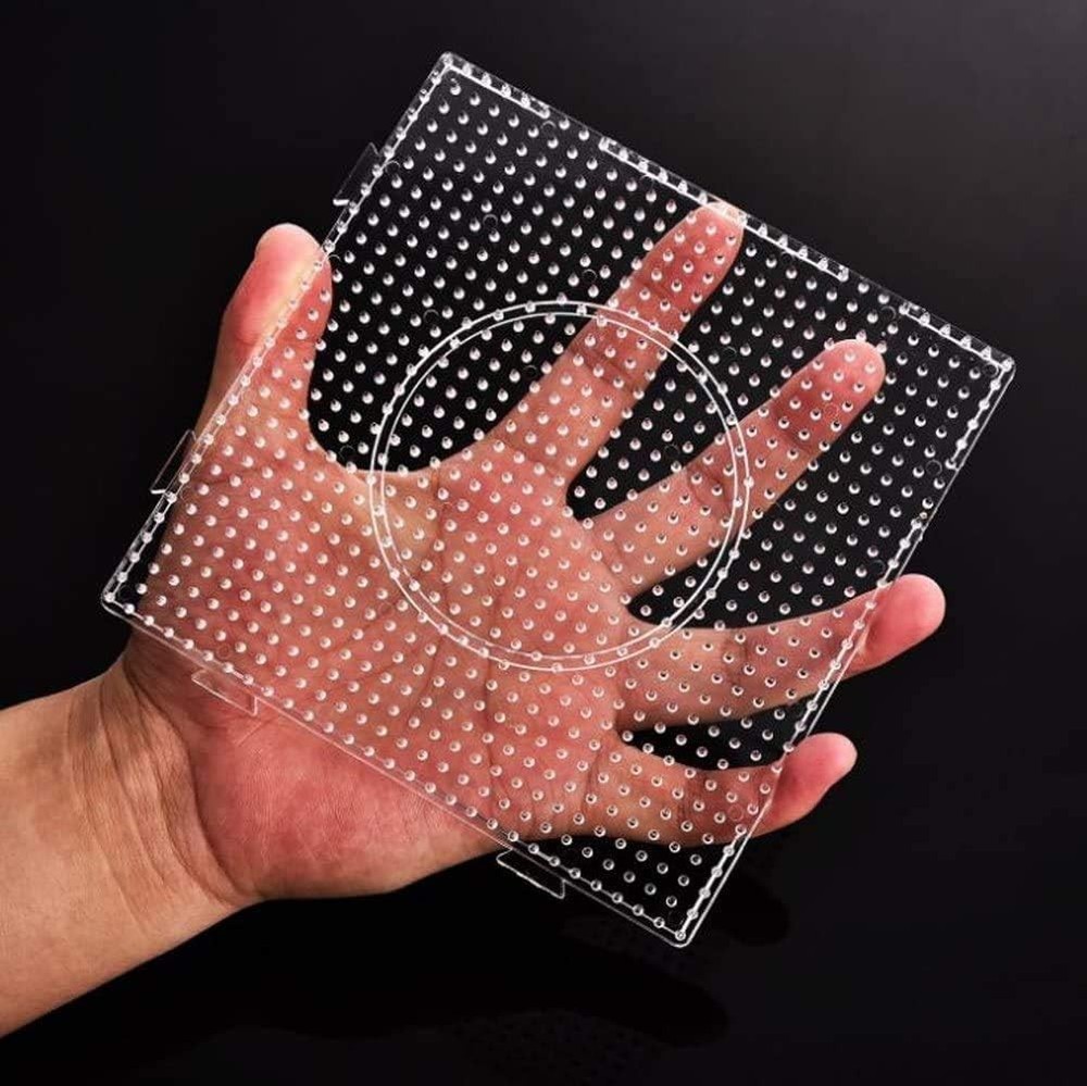 4-Pack Clear Fuse Beads Pegboards with Interlocking Design for Creative Projects