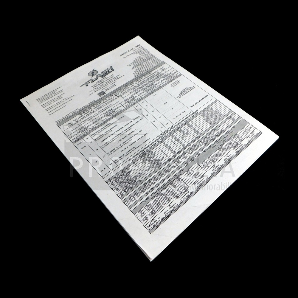 THE FLASH Call Sheet and Script Sides S09E10 Original Prop (11561-8158)
