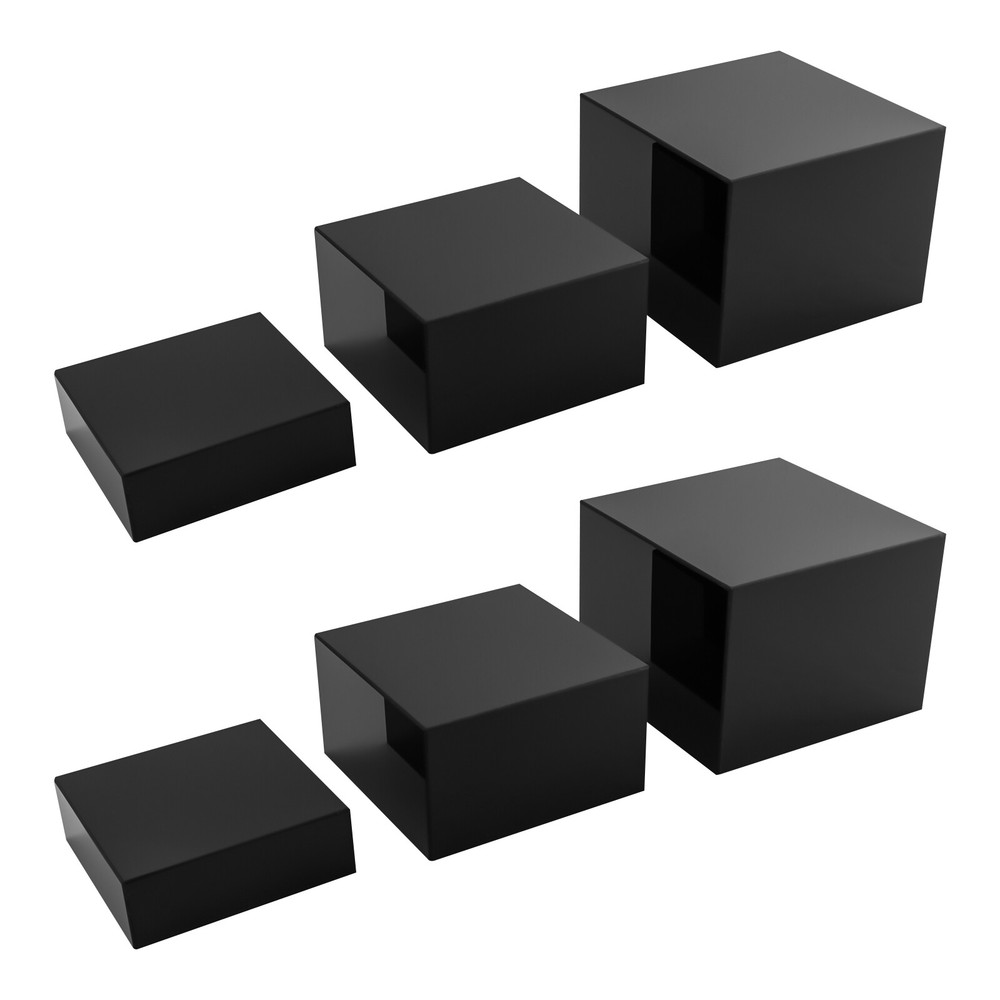 6 Pcs Acrylic Display Risers Acrylic Boxes Acrylic Display Nesting Cubes Black