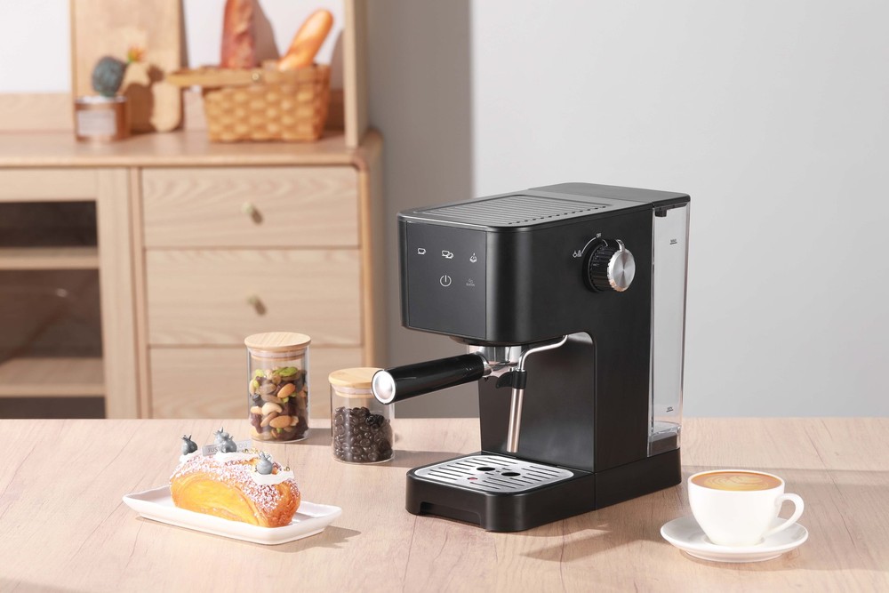 Mainstays 15 Bar, 2-Cup Black Matte Espresso Machine