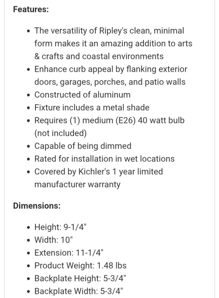 Kichler 49060 OZ wall lantern