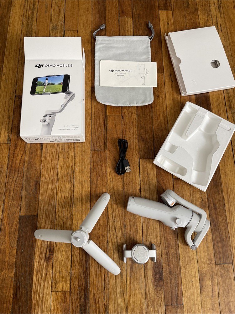 DJI Osmo Mobile 6 Gimbal Stabilizer smartphone base tripod cable Platinum Gray
