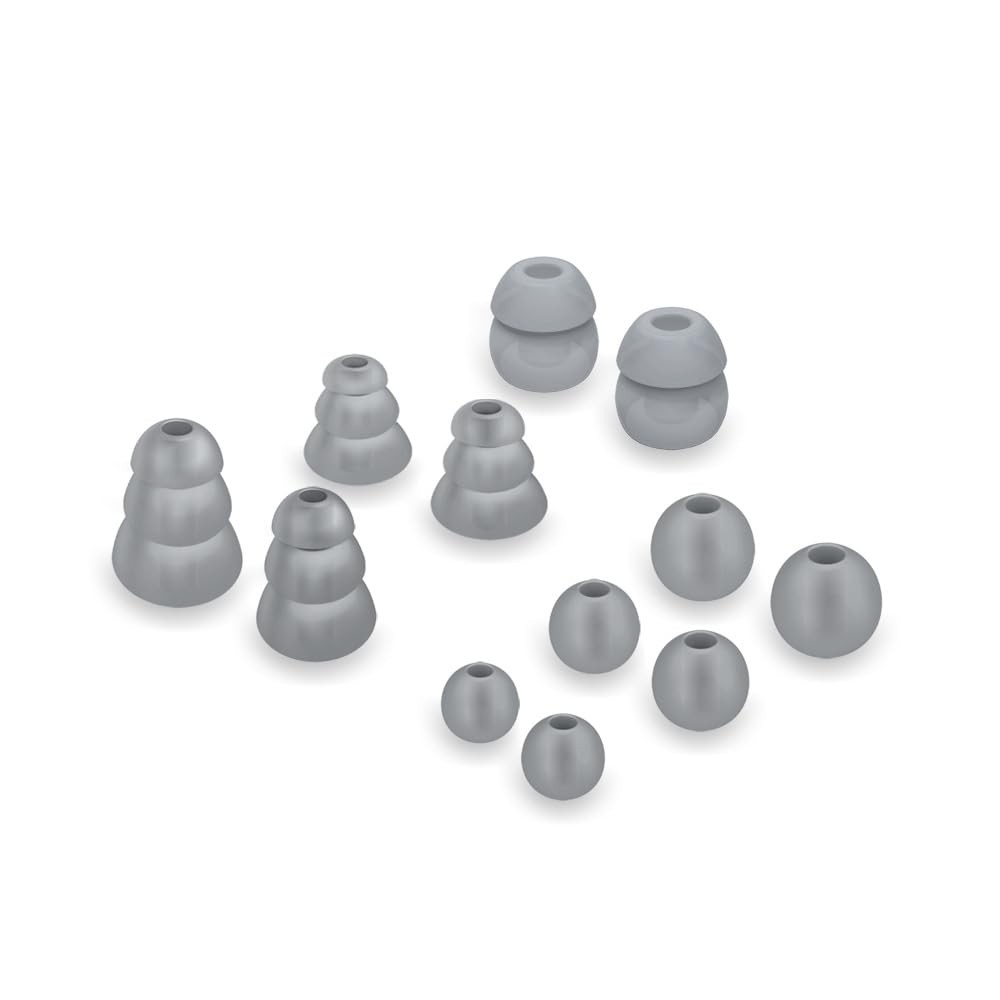 MEE audio Standard Eartips Ear Tip Combo Set (6 Small, medium, Large, Black