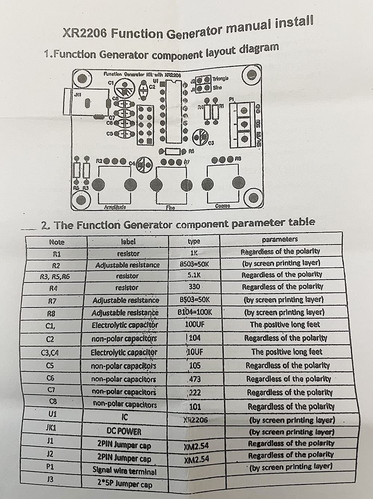 Ferwooh Precise Function Signal Generator Kit XR2206 Frequency Module Sine...