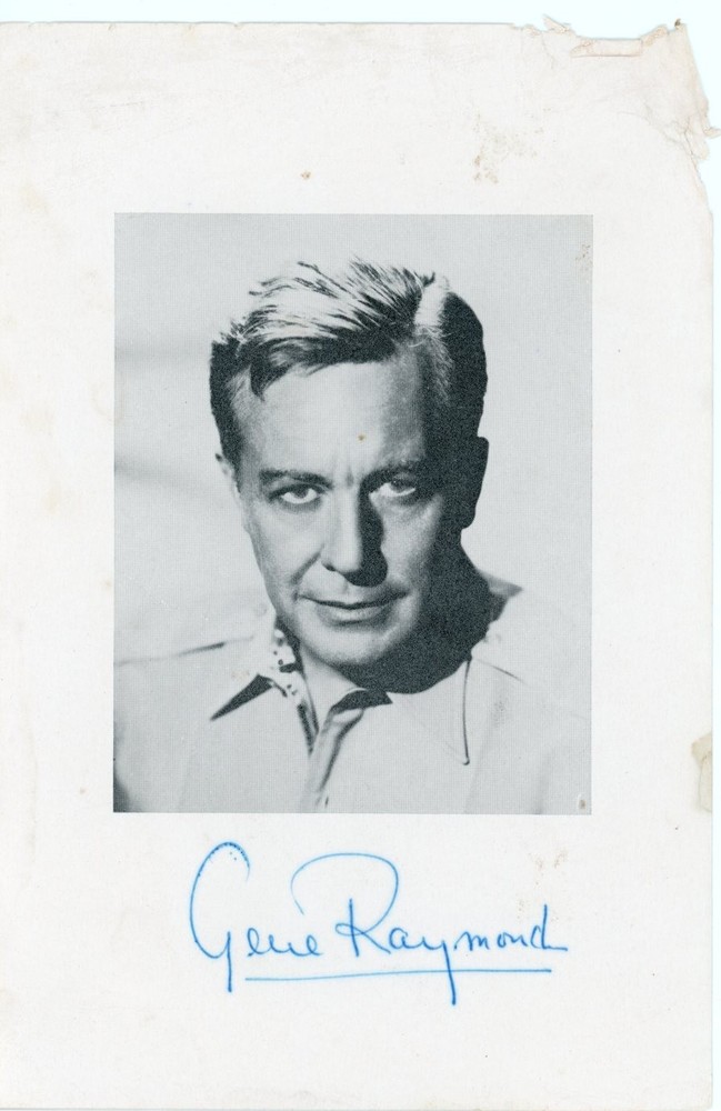 Gene Raymond - Signed B&W Book(?) Photograph