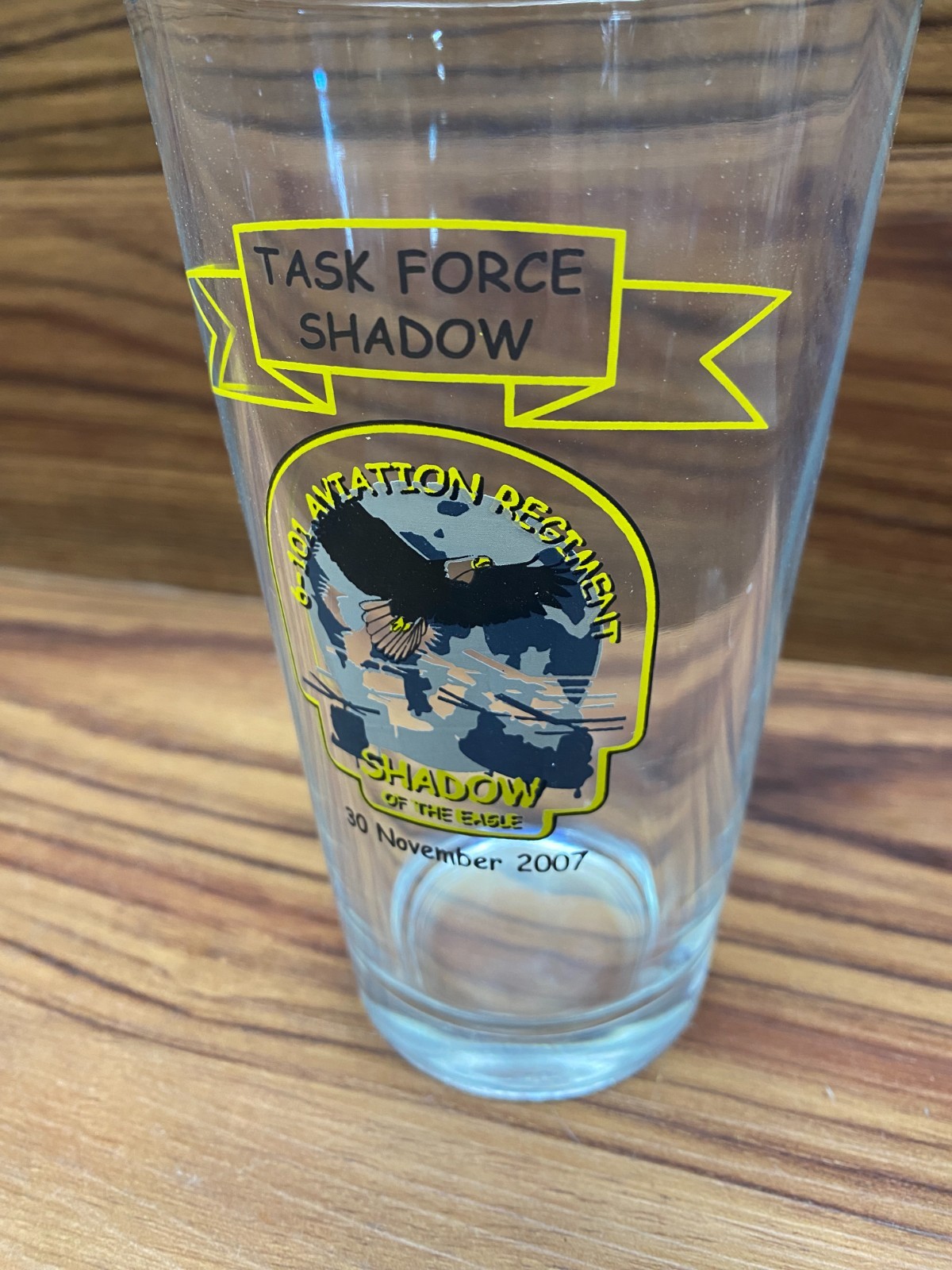 Army Task Force Shadow Eagle 6-101 Aviation Regiment Beer Pint Glass Nov. 2007