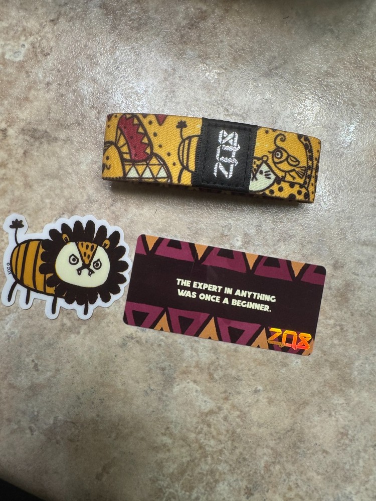 ZOX **KEEP LEARNING** #913 Silver Strap Medium New W/ Sticker!