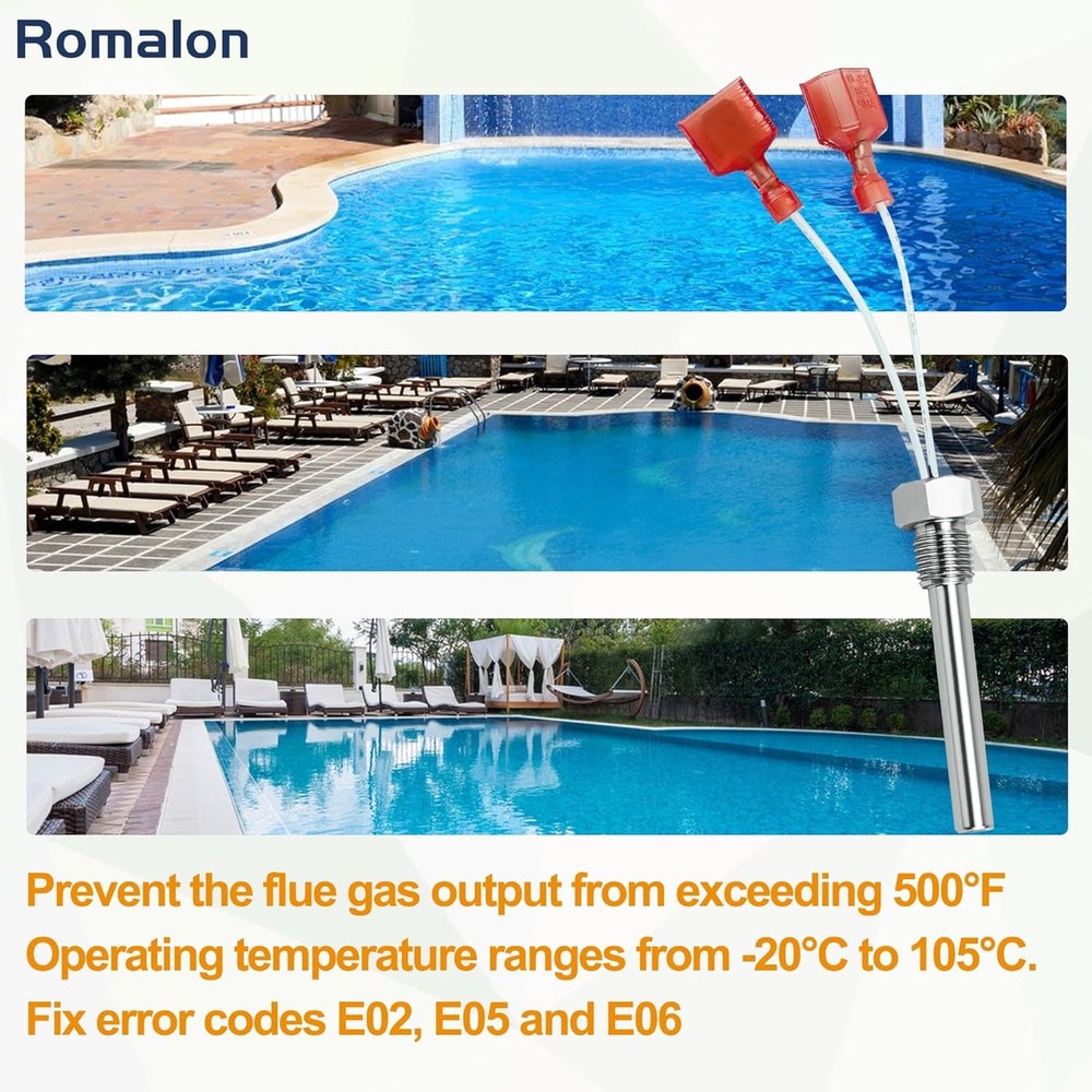 Romalon 42002-0024S Stack Flue Sensor Temperature Replacement...