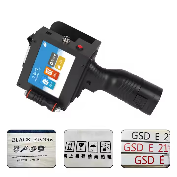 5cm handheld inkjet printer prints text, logo pattern, QR code, variable data