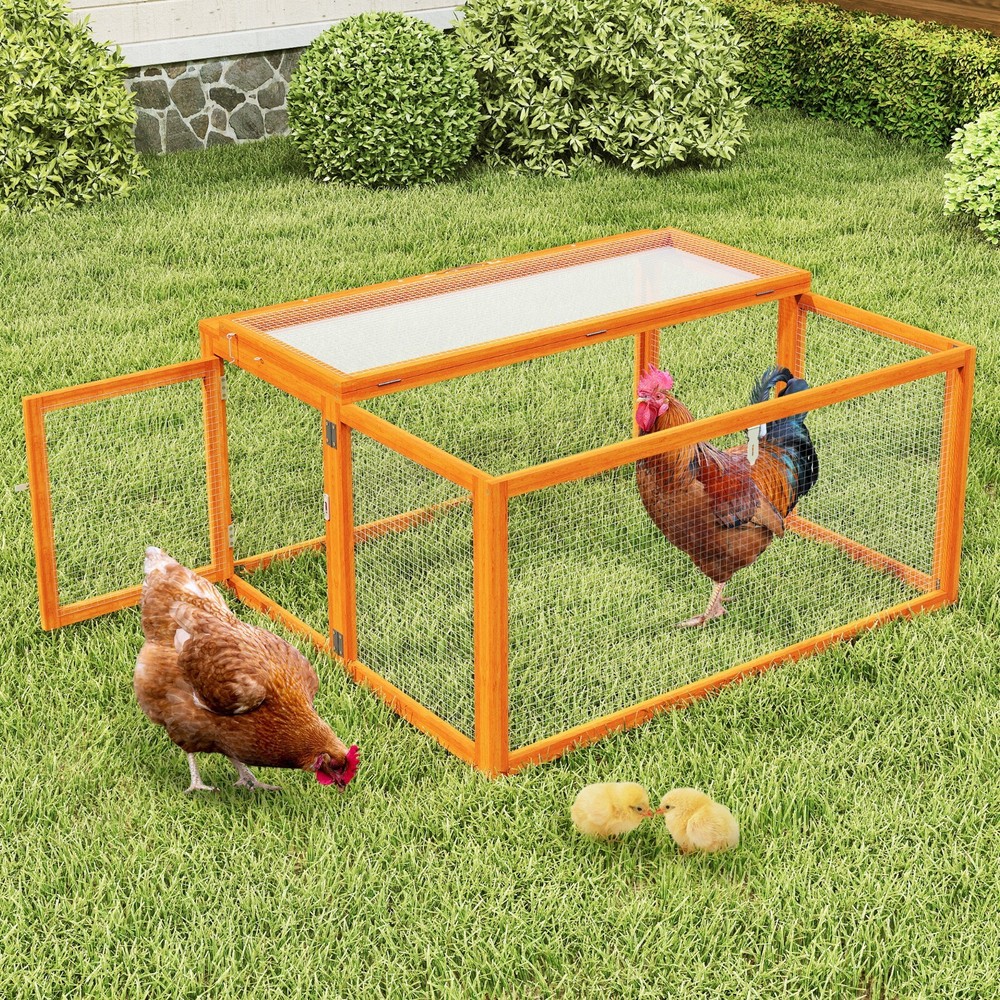Collapsible Wooden Chicken Coop with Run Stable Comfortable Chicken Brooder Box