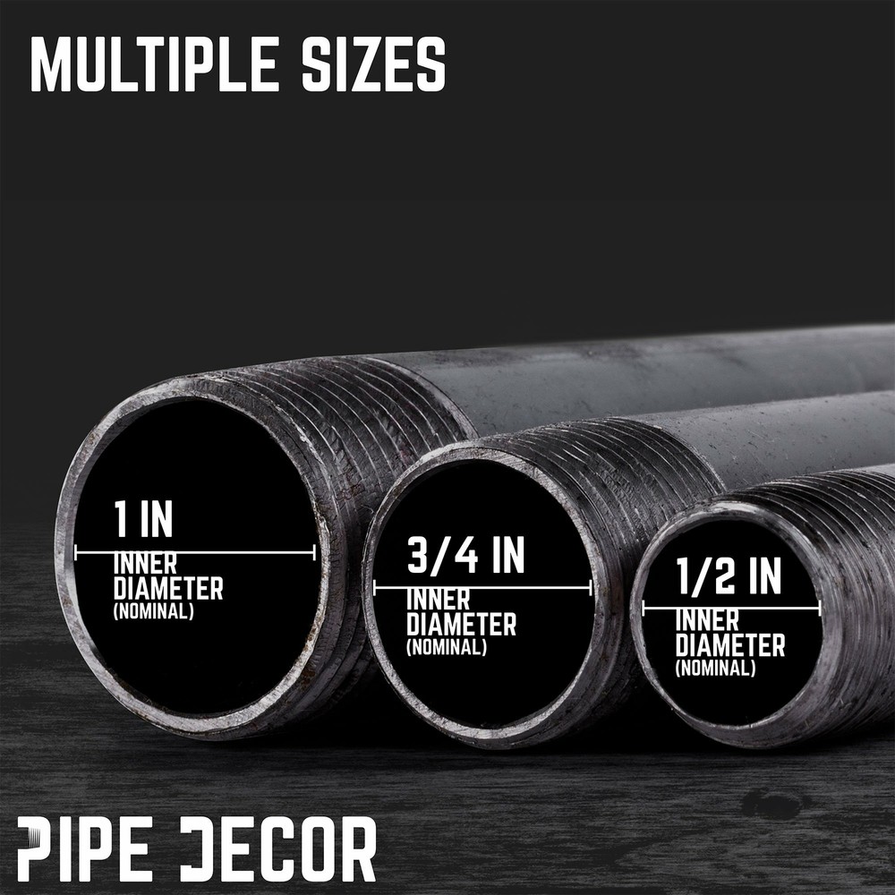 1/2 in. X 36 in. Black Pipe 4 Pack