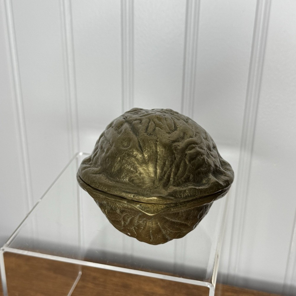 Vintage Heavy Solid Brass Walnut Shaped Nutcracker Nut Cracker