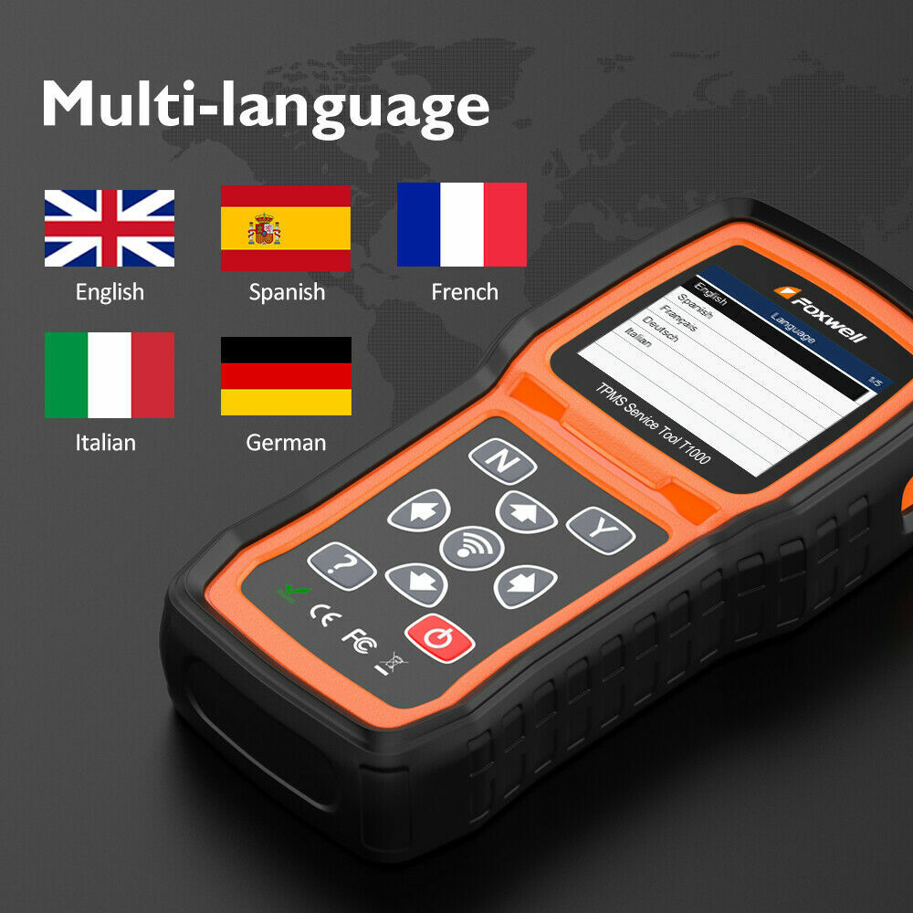 Foxwell T1000 TPMS Programming Activate Sensors Check RF Key FOB Tester Detector