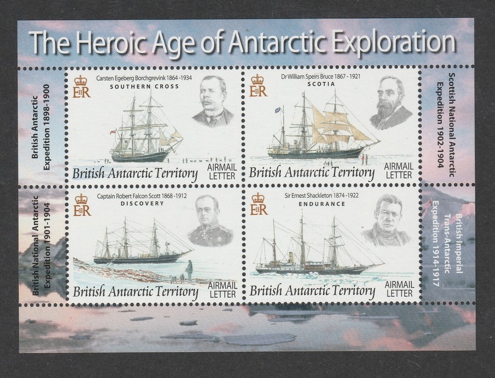 British Antarctic Territory 2008 Explorers & Ships m/sheet SG MS 473 Mnh.