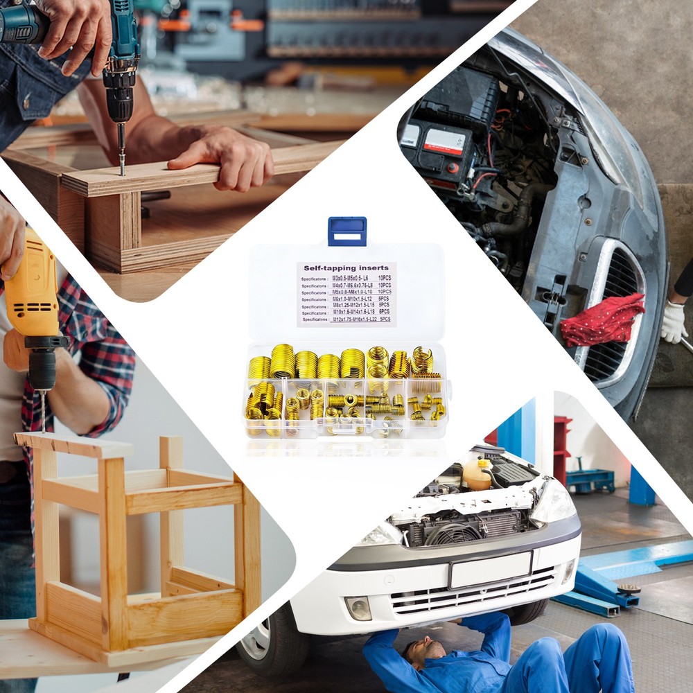 Gold Self Tapping Thread Inserts 50Pcs Set for Thread Repair Tool