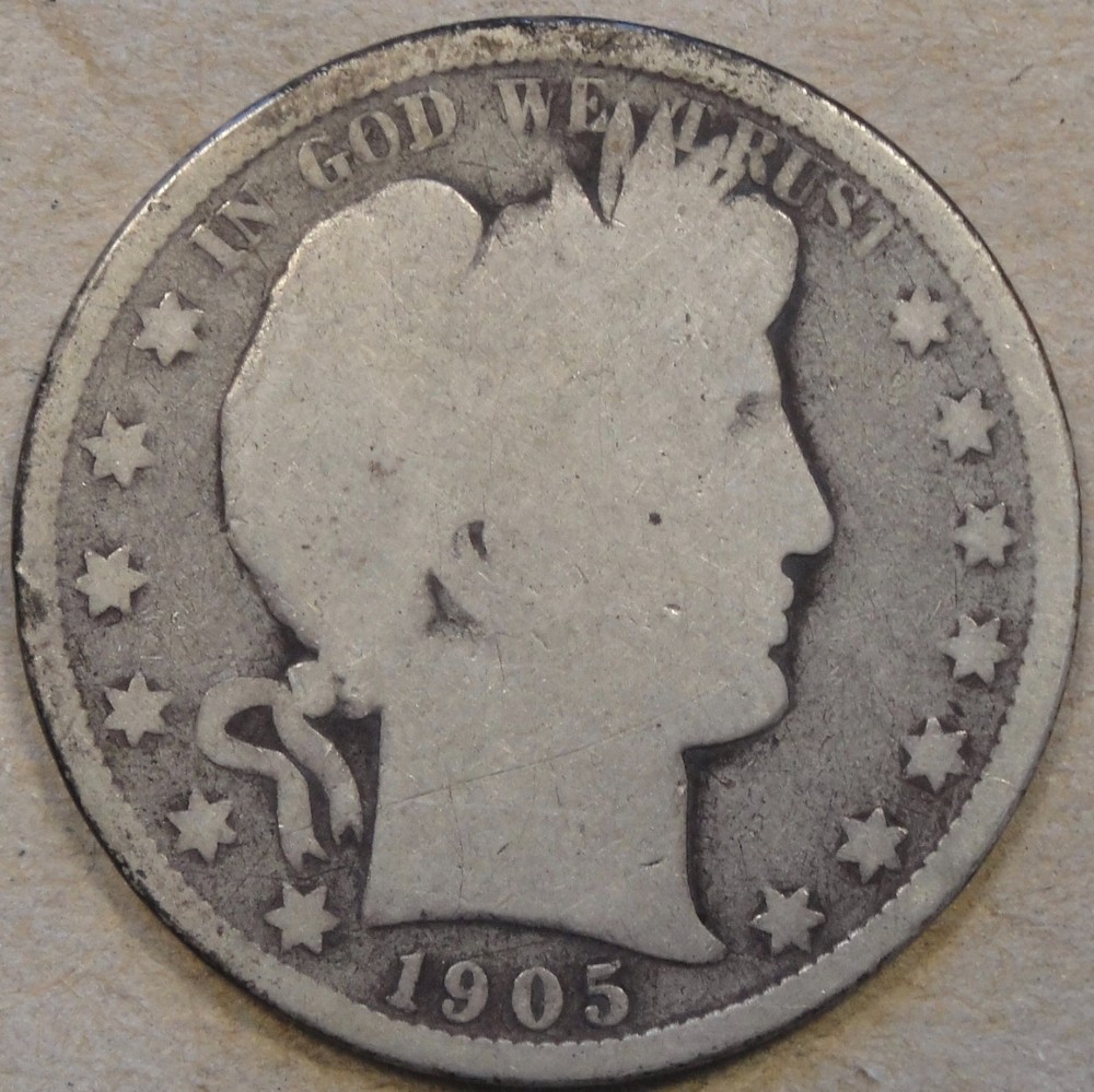 1905-O Barber Half Dollar 50c G As Pictured Bk4