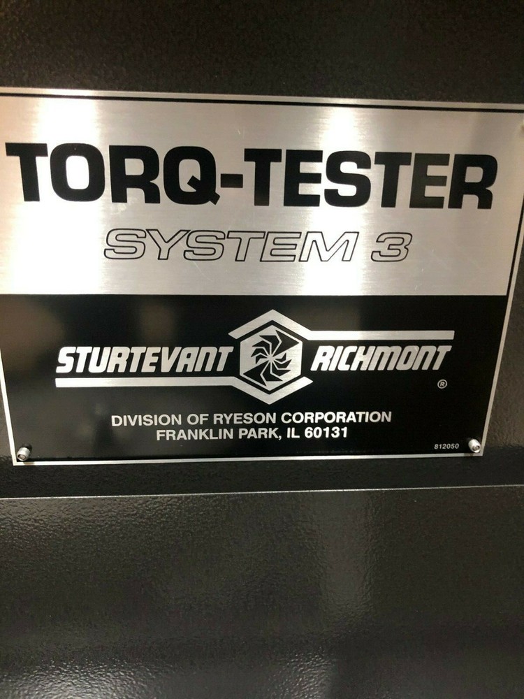 Sturtevant Richmont Torq-Tester System 3 - Torque Analyzer System EMH-250I