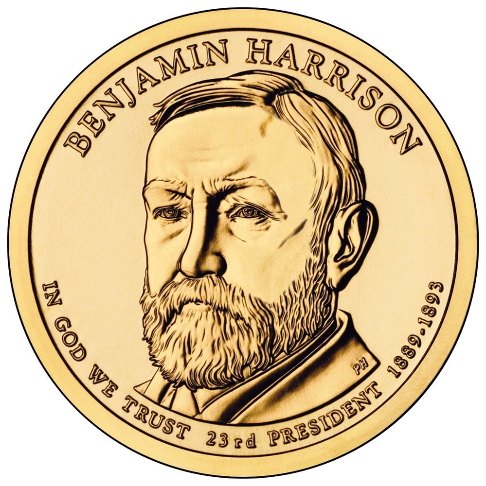 2012 P Benjamin Harrison Presidential Dollar From Mint Roll
