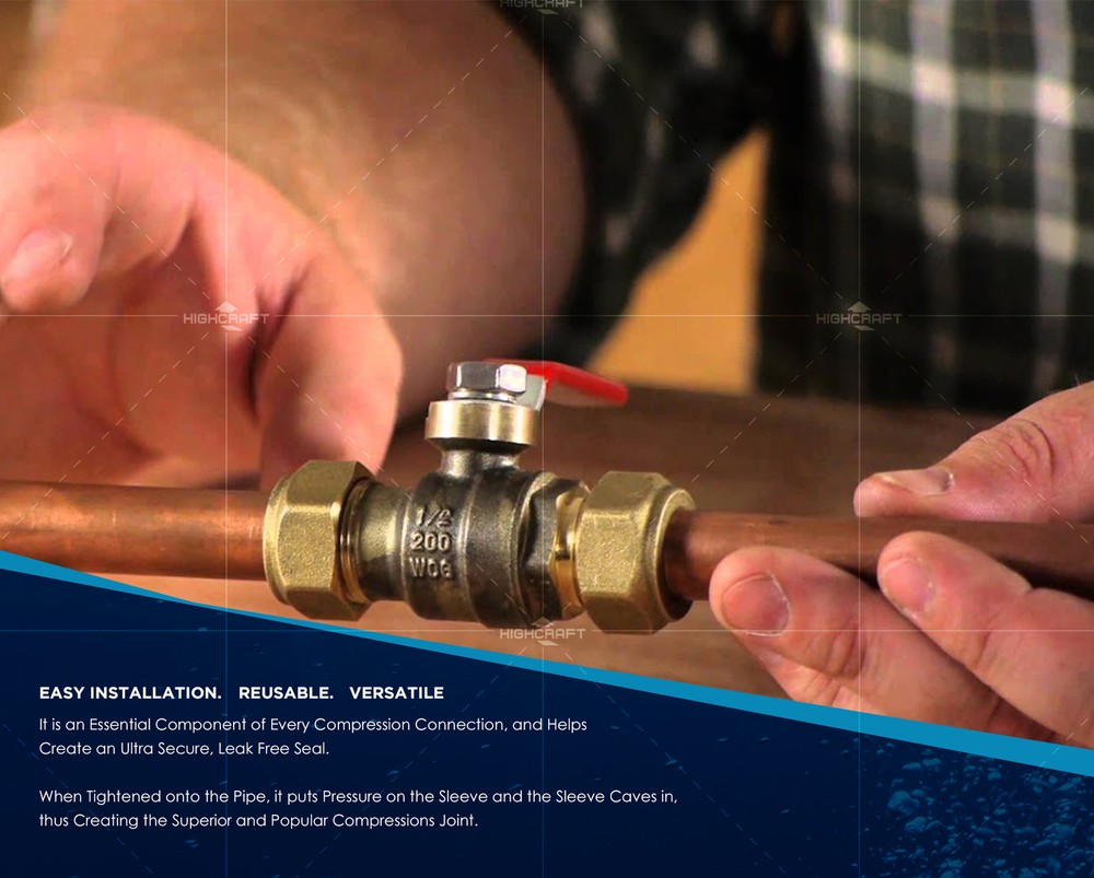 Pack of 15 Brass Compression Nuts - OD Compression