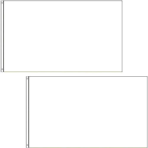 2 PACK - 3x5 Ft SOLID Plain White Printed Polyester Flag Flags 100D FABRIC