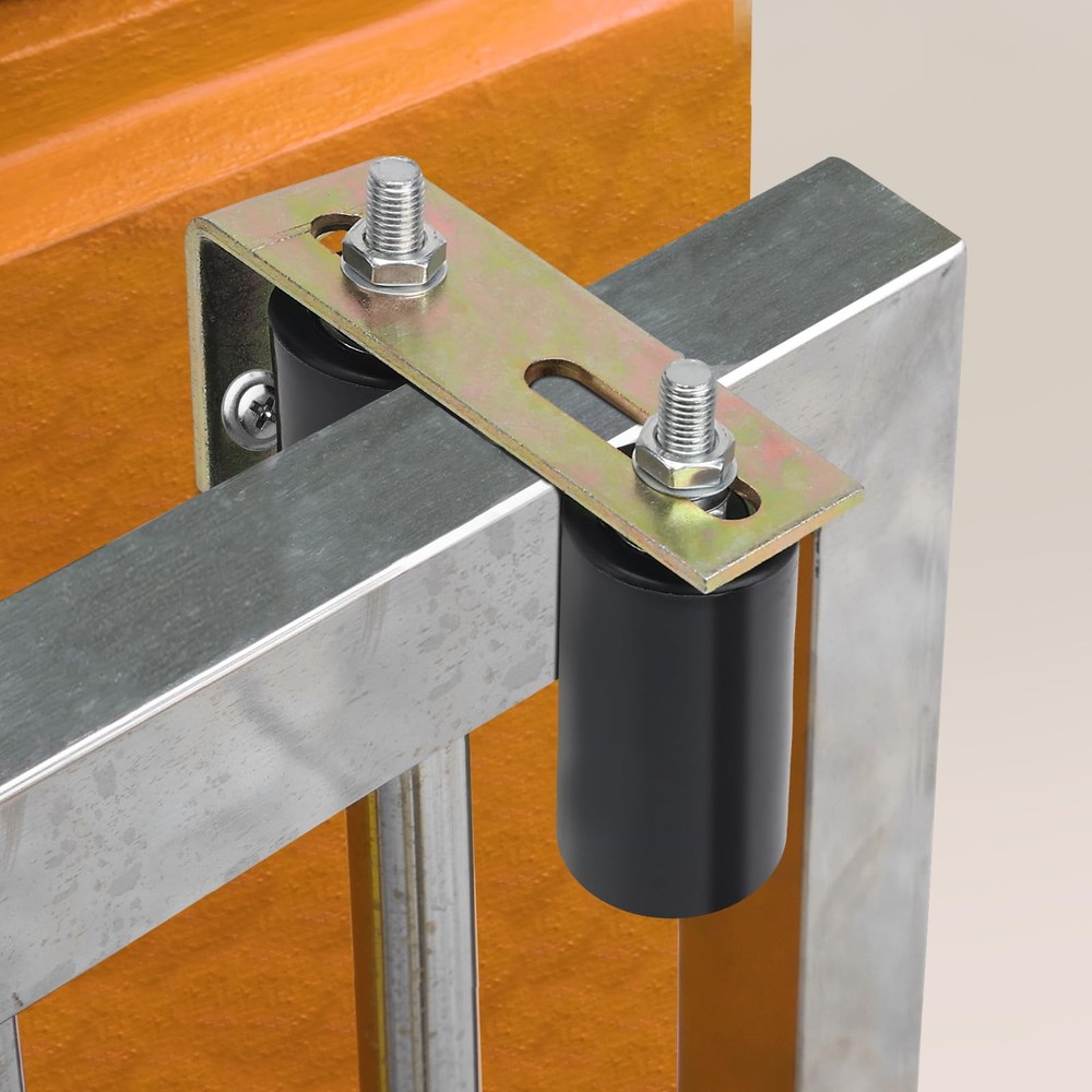 Gate Roller Guide,Sliding Hardware with L-Sliding 1 Pack, Black