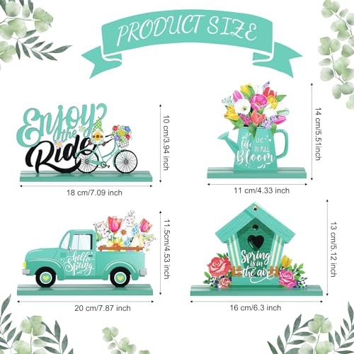 4 Pcs Hello Spring Table Decorations Spring Easter Table Fresh Style