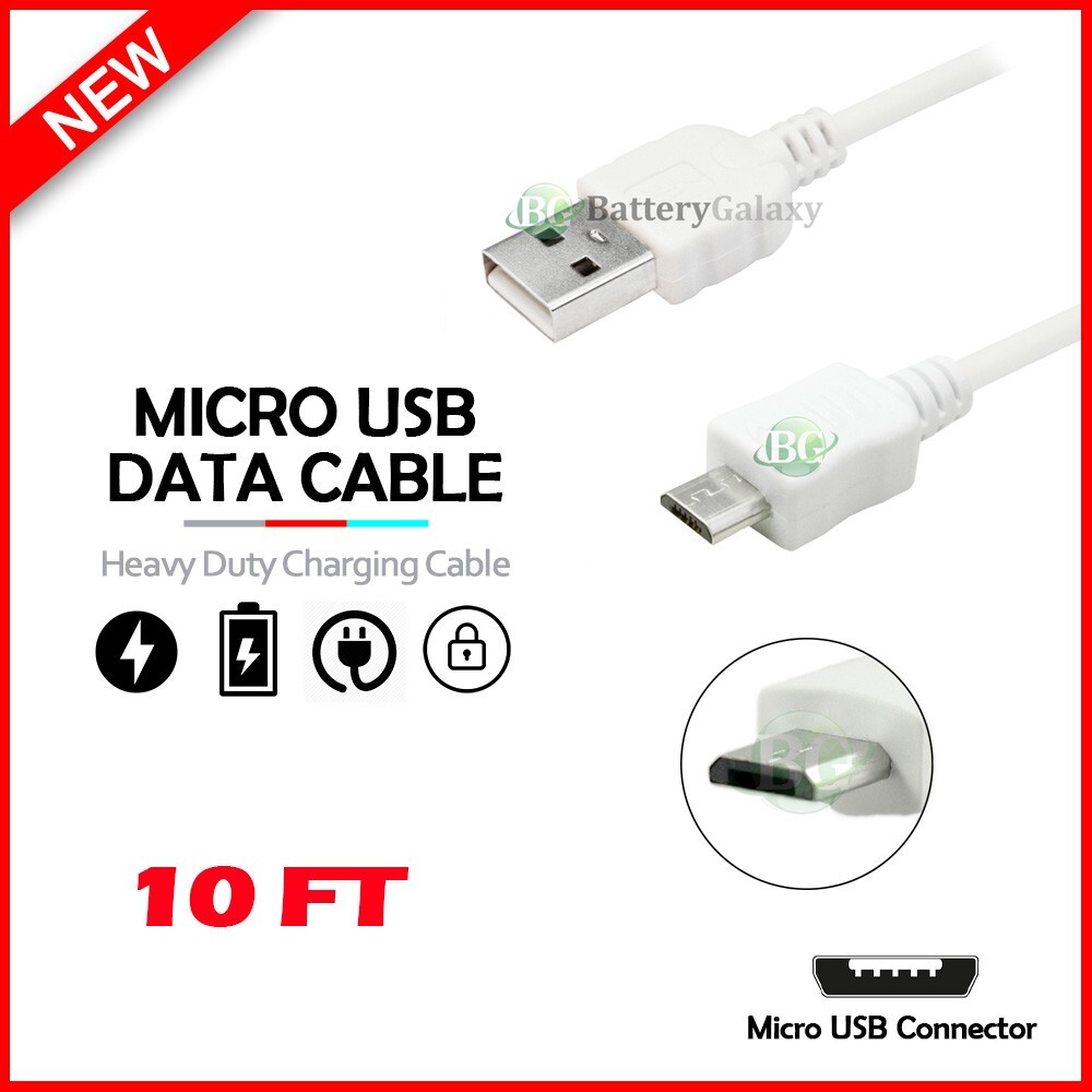 10 FT Micro USB Data Sync Charger Charging Cable Cord LG PS4 Xbox One Controller
