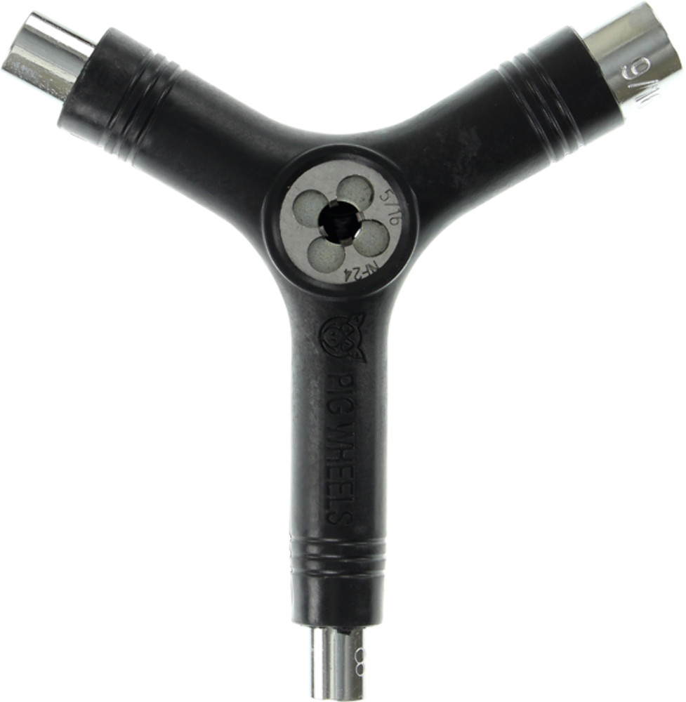 Pig Skateboard Tool Tri Socket Threader Black