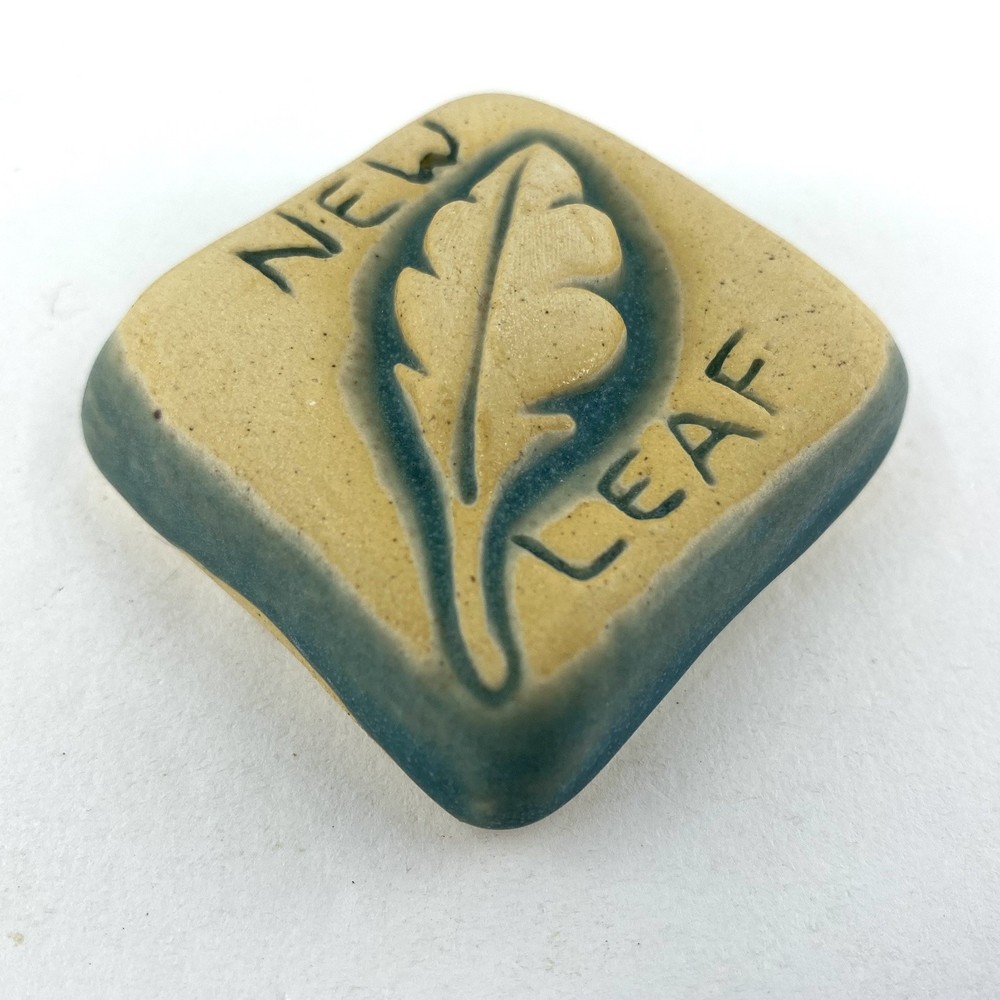 New Leaf 2x2" Ceramic Art Tile by Gretchen Kramp