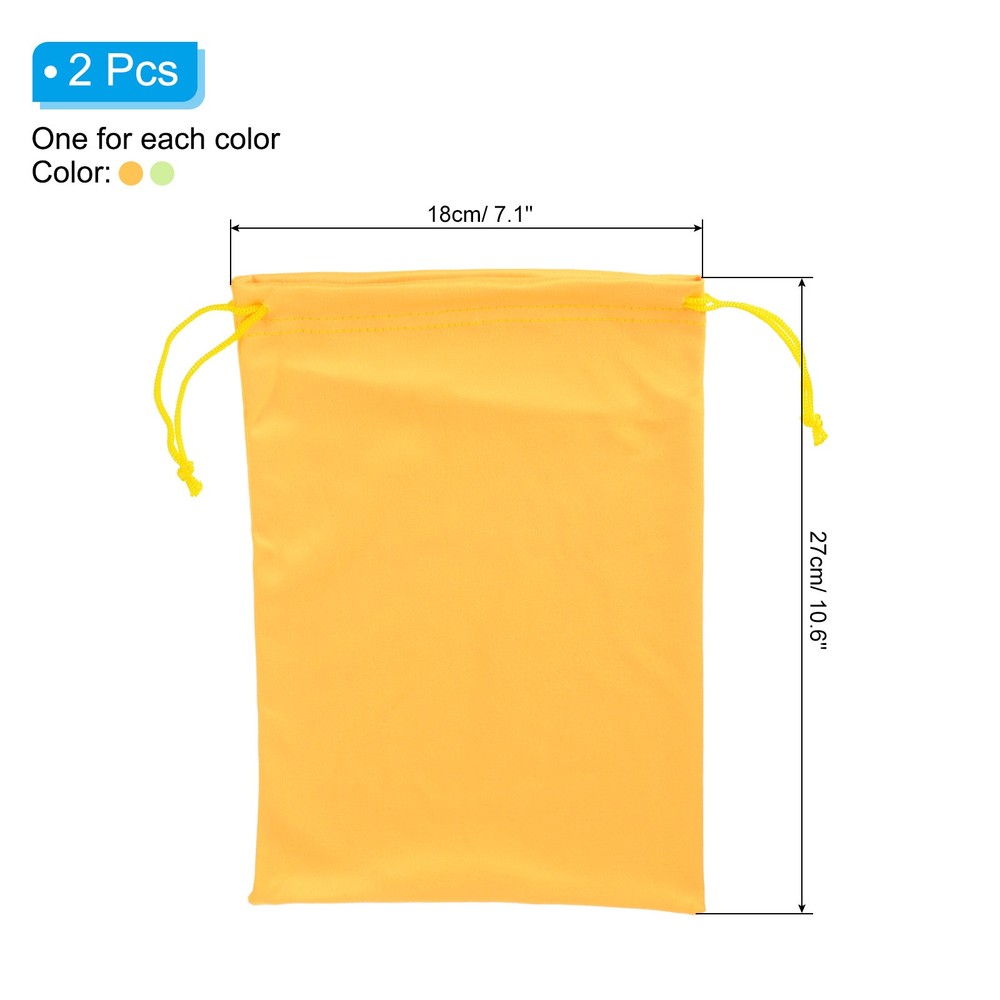 Ski Goggle Bag, 2 Pack Snow Goggles Case Drawstring Pouch Yellow Green